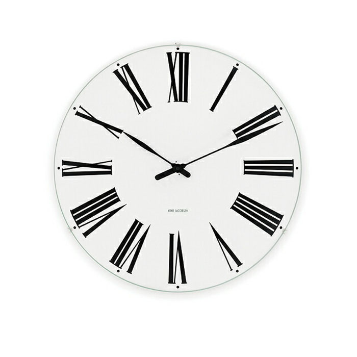 アルネ ヤコブセン Roman Wall Clock 29cm white/black クォーツ 電池式 クロック 掛時計 AJ43642 アナログ ホワイト 白