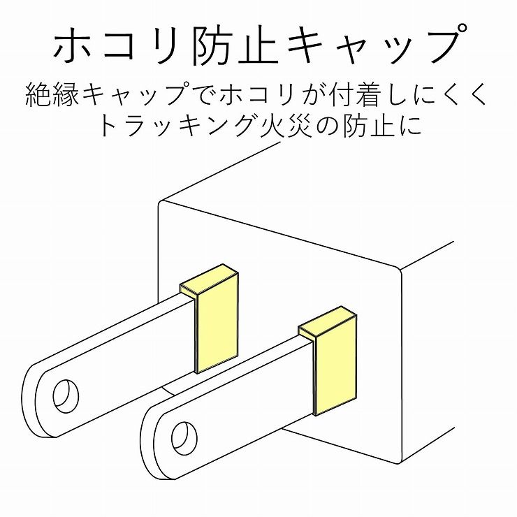 エレコム 延長コード 電源タップ 2P 3個口 トリプルタップ 雷ガード機能 白 T-KTR01WH(1個入)
