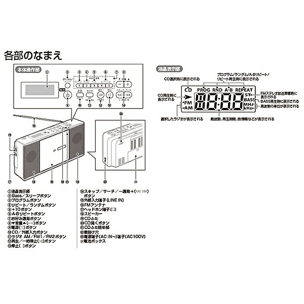 TOSHIBA CDラジオ ホワイト TY-C260(W)