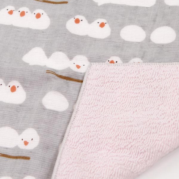 濱文様 和たおる セミウォッシュ おしくら文鳥