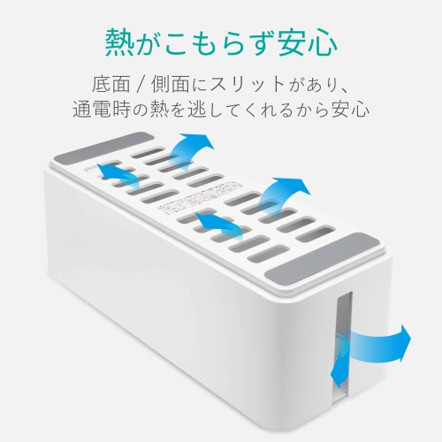 エレコム ケーブル収納ボックス 大 ホワイト EKC-BOX001WH(1個)