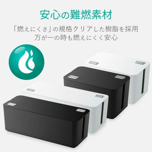 エレコム ケーブル収納ボックス 大 ホワイト EKC-BOX001WH(1個)