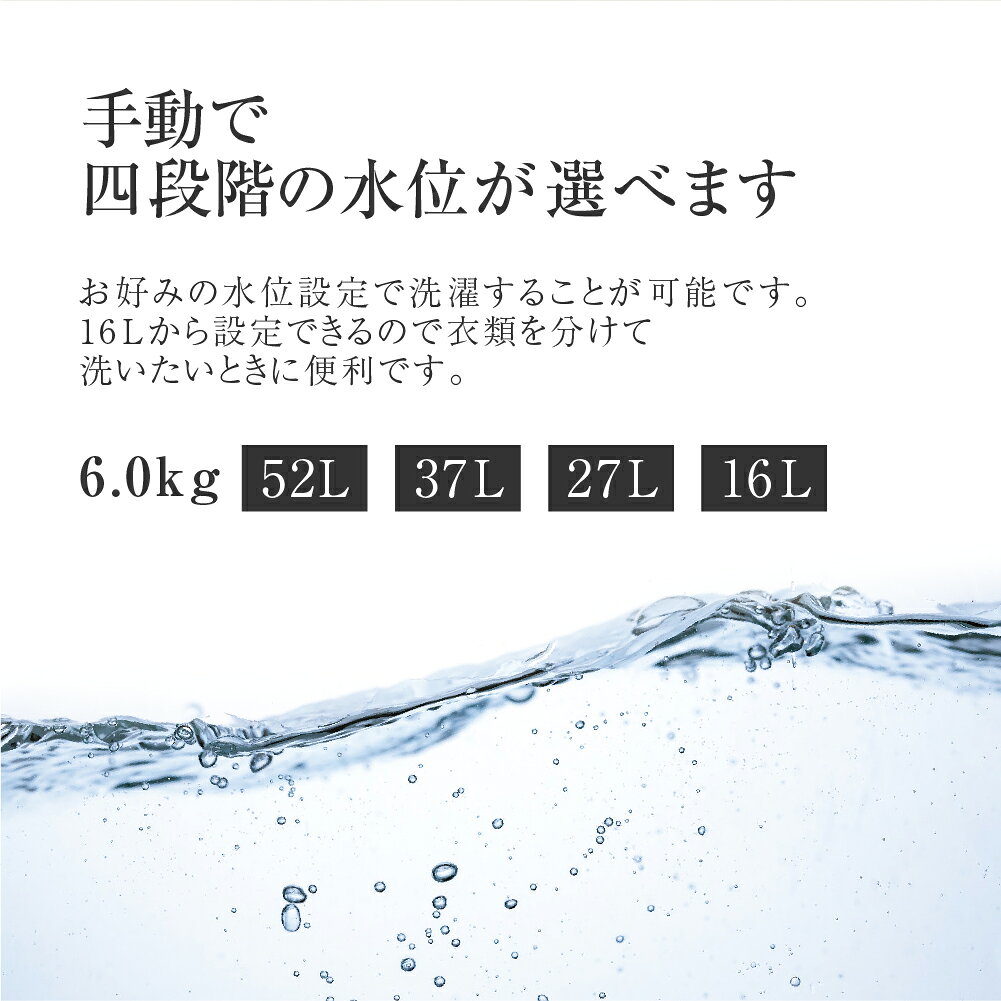 maxzen 6.0kg 全自動洗濯機 JW60WP01WH