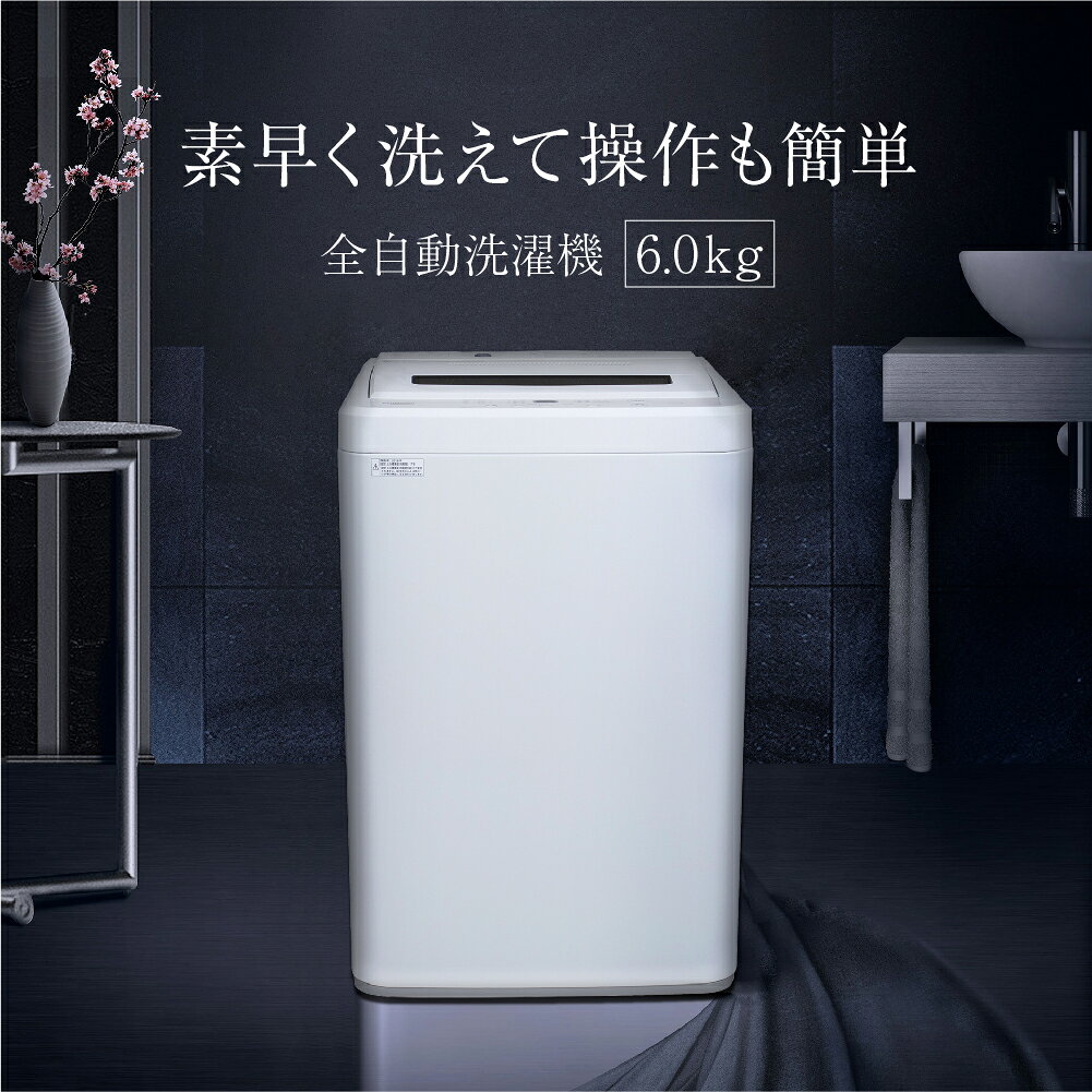 maxzen 6.0kg 全自動洗濯機 JW60WP01WH