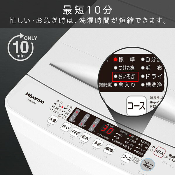 楽天市場】ハイセンスジャパン ハイセンス 洗濯機 HW-K55E | 価格比較