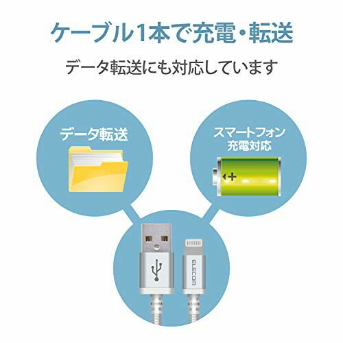 エレコム Lightningケーブル 1.2m 断線に強い RoHS指令準拠 ホワイト MPA-UALS12WH(1個)