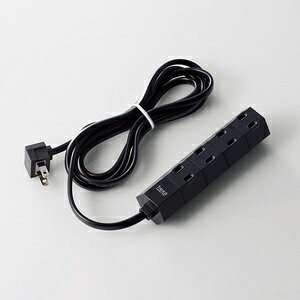 エレコム 延長コード 電源タップ 2m 2P 4個口 回転型デザインタップ 黒 T-HX7-2420BK(1個)