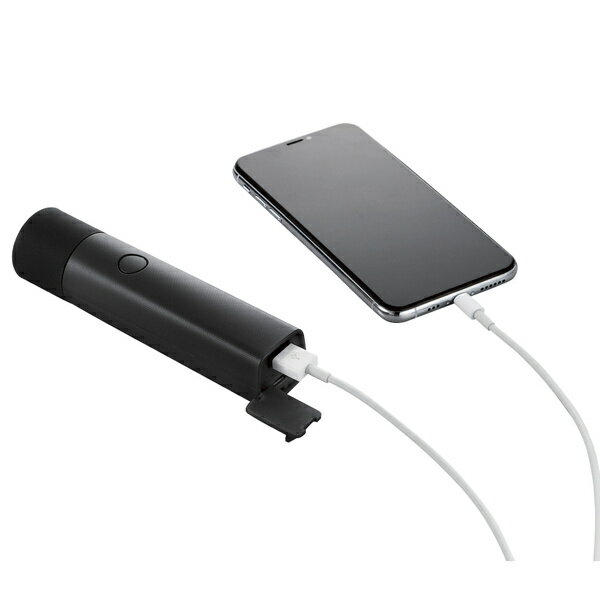 エレコム モバイルバッテリー 防災 LEDライト付 3350mAh ブラック DE-M20L-3350BK(1個)