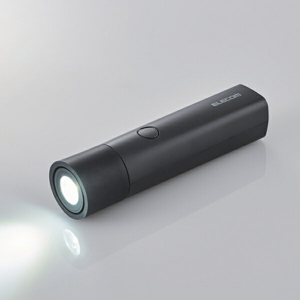 エレコム モバイルバッテリー 防災 LEDライト付 3350mAh ブラック DE-M20L-3350BK(1個)