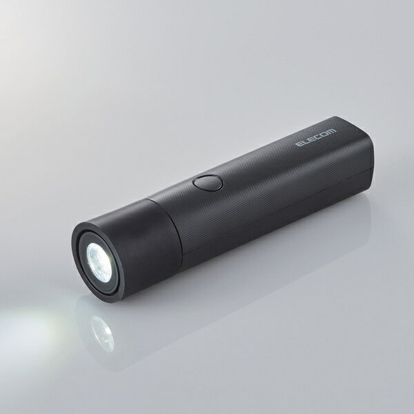 エレコム モバイルバッテリー 防災 LEDライト付 3350mAh ブラック DE-M20L-3350BK(1個)