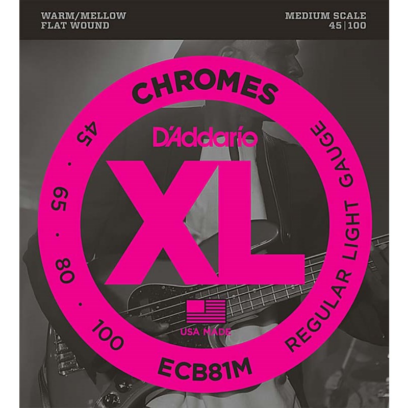 ダダリオ エレキベース弦 Medium ECB81M D’Addario XL CHROMES FLAT WOUND
