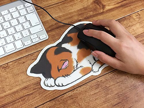 ごめん寝マウスパッド　三毛猫
