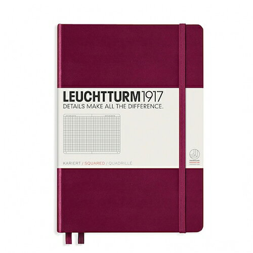 方眼罫 LEUCHTTURM1917 ロイヒトトゥルムノート ミディアムサイズ A5 Spuared 方眼罫2019年 新色Port Red ポートレッド1896-359694