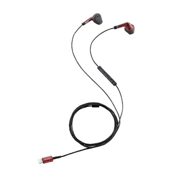 ELECOM 高耐久マイク付きセミオープンライトニングイヤホン EHP-LFS10IMRD