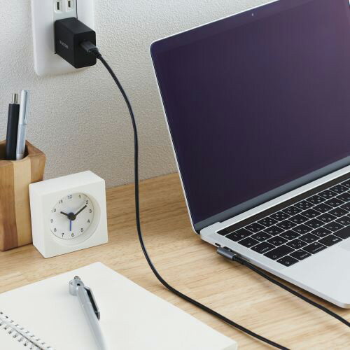 エレコム USBケーブル USB2.0 C-C Type-Cケーブル 3A出力 PD対応 L字コネクタ 1.5m(1個)