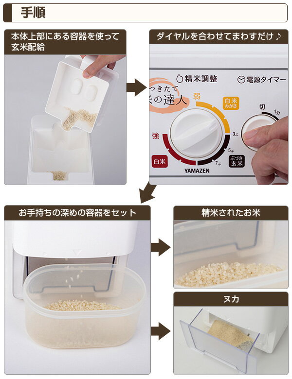 楽天市場】山善 YAMAZEN 圧力式 家庭用精米機 つきたて米の達人 YRP-51