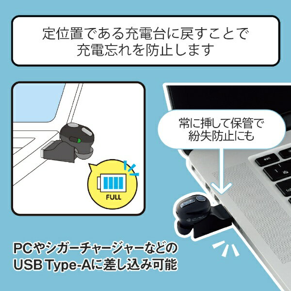 ELECOM 超極小Bluetoothハンズフリーヘッドセット 充電台付き ブラック LBT-HSC31MPBK