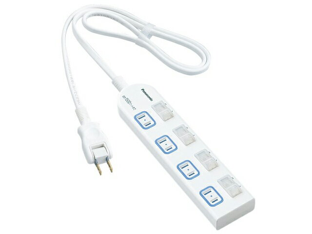 ザ・タップX 個別防水スイッチ付 4個口 2m ホワイト WHA25244WP(1本入)