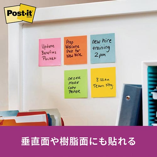 ポスト・イット エコノパック 強粘着 ノート654 蛍光色 6541SS-NE(90枚*10パッド)