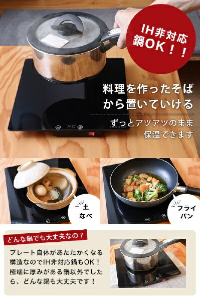 サンコー Mサイズピザにも対応 フードウォーマープレートミニ THA0203(1台)