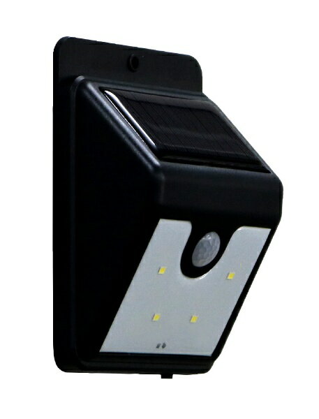 ソーラー充電式 人感センサーライト4個組 ブラック (a17420)(1セット)
