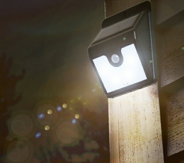 ソーラー充電式 人感センサーライト4個組 ブラック (a17420)(1セット)