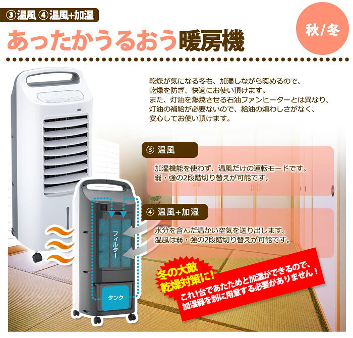 楽天市場】シロカ 加湿つき温冷風扇なごみ AHC-107(1台) | 価格比較
