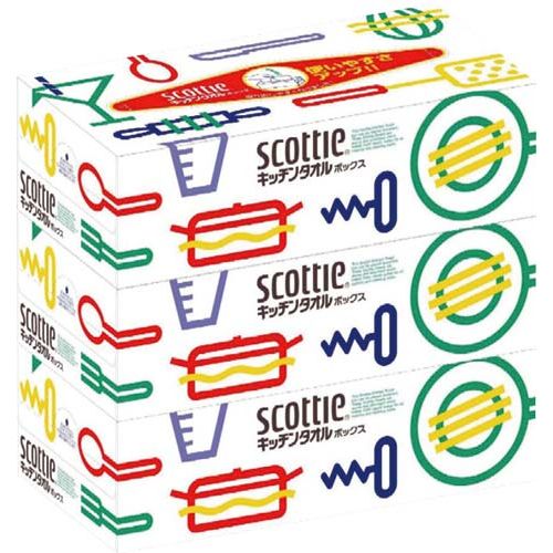 スコッティ キッチンタオル ボックス ( 150枚(75組)入*3箱 )/ スコッティ(SCOTTIE) ( キッチンペーパー )