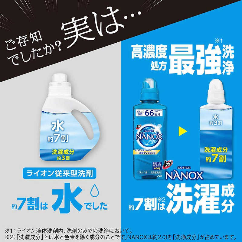 楽天市場】ライオン トップスーパーNANOX つめかえ用超特大 1230g