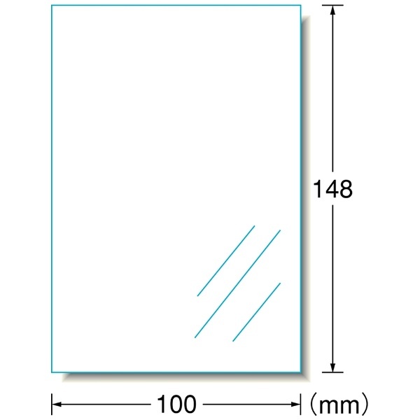 はがきサイズのプリンタラベル　 ノーカット水に強い光沢透明フィルムタイプ 4シート