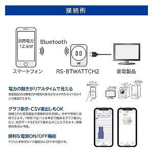 ラトックシステム Bluetooth ワットチェッカー RS-BTWATTCH2(1個)