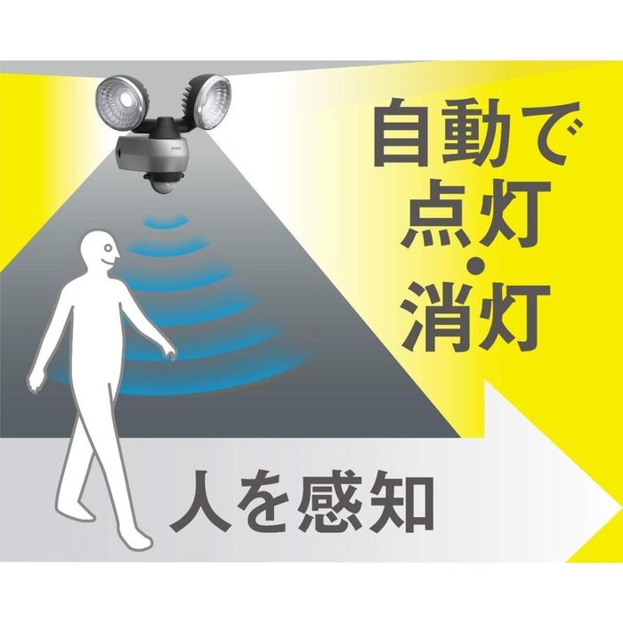 ムサシ 7.5W*2灯LEDセンサーライト LED-AC315(1台)
