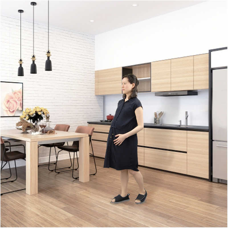 転倒予防シューズ つま先なし ブラック LL(1足)