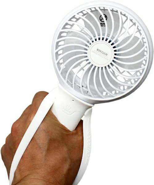 廣華物産 モバイルバッテリー機能搭載 LEDランプ付き ハンディーファン HFL-651(W)