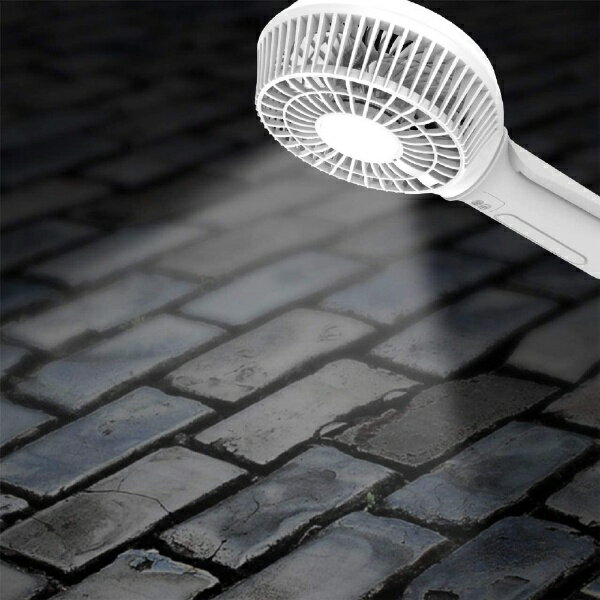 廣華物産 モバイルバッテリー機能搭載 LEDランプ付き ハンディーファン HFL-651(W)