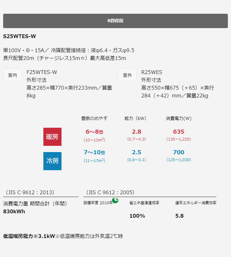 楽天市場】ダイキン工業 DAIKIN ルームエアコン E F25WTES-W | 価格