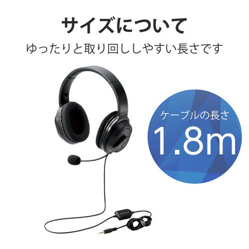 ELECOM 両耳オーバーヘッドタイプ ヘッドセット HS-HP30TBK