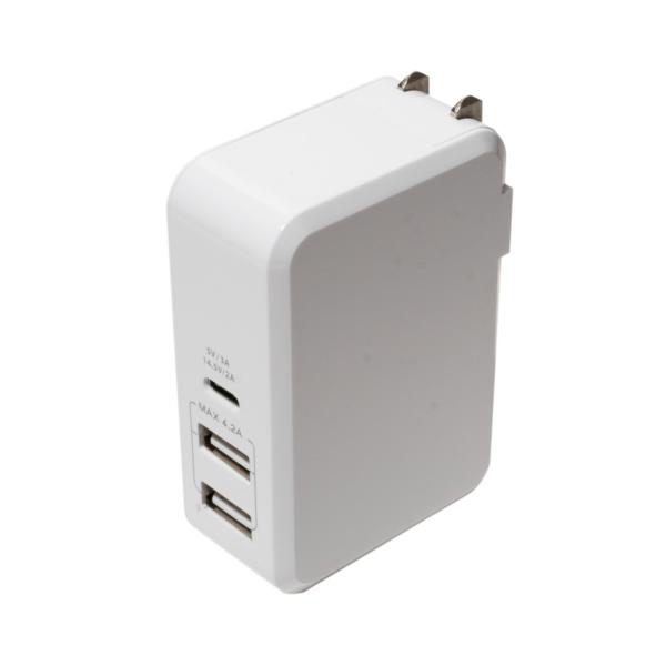 MCO 高出力対応USB-ACアダプタ 3ポートタイプ IPA-C01/WH