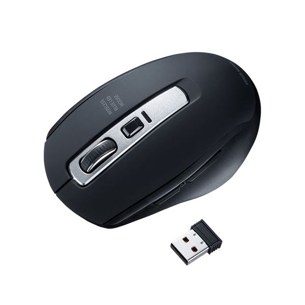 サンワサプライ 静音ワイヤレスブルーLEDマウス MA-WBL161BK