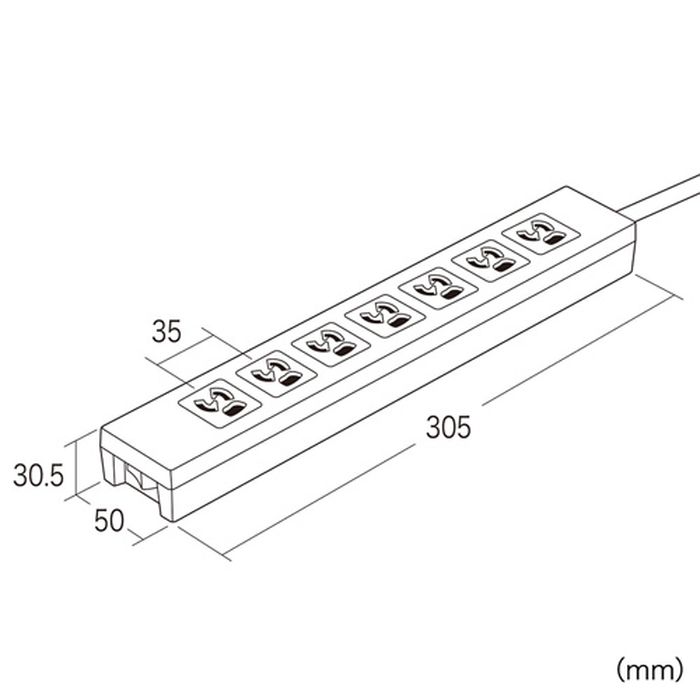 サンワサプライ 電源タップ TAP-F37-3KR