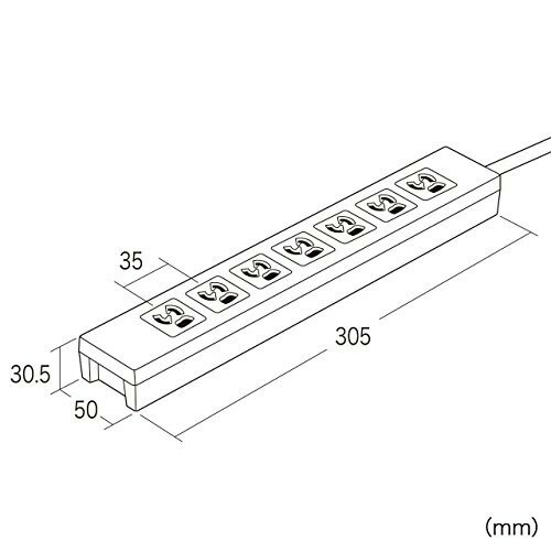 サンワサプライ 電源タップ TAP-F37-3SR