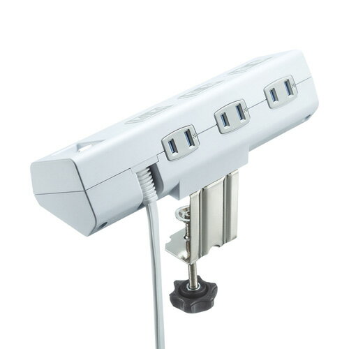 サンワサプライ 便利タップ クランプ固定式 ホワイト TAP-B53W