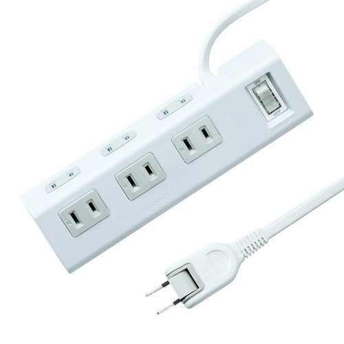 サンワサプライ 便利タップ クランプ固定式 ホワイト TAP-B53W