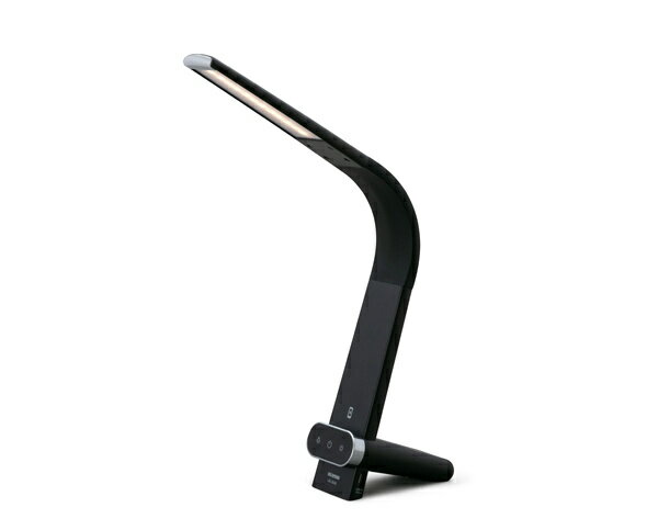 IRIS LEDデスクライトQi充電シリーズ 平置きタイプ 調光/調色 ブラック LDL-QLDL-B