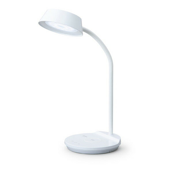 IRIS LEDデスクライトQi充電シリーズ 平置きタイプ 調光/調色 ホワイト LDL-QFDL-W