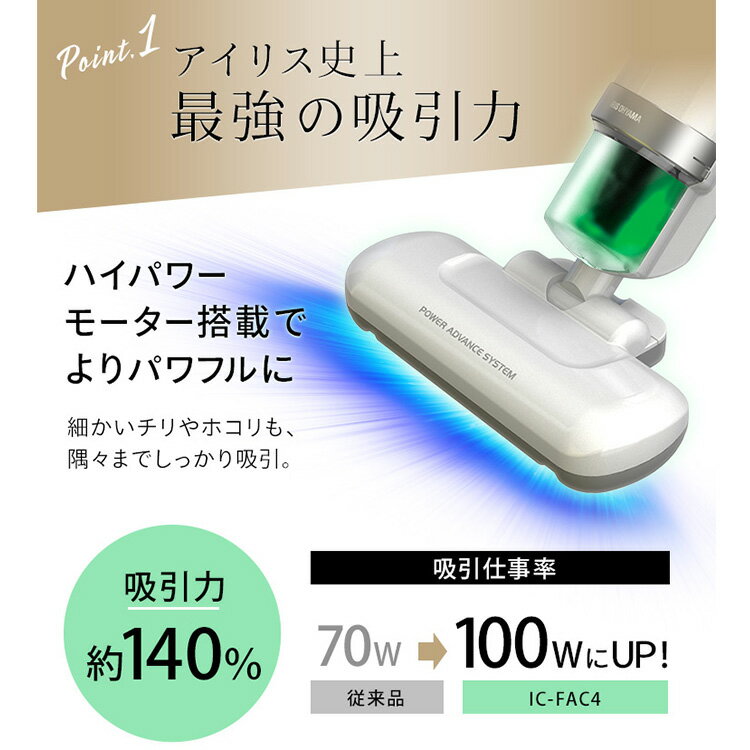 楽天市場】アイリスオーヤマ IRIS ACふとんクリーナー ハイパワー IC