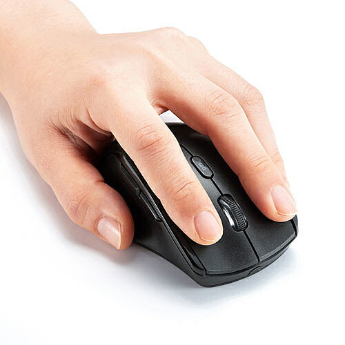 サンワサプライ 左手用静音ワイヤレスブルーLEDマウス MA-WBL164BK