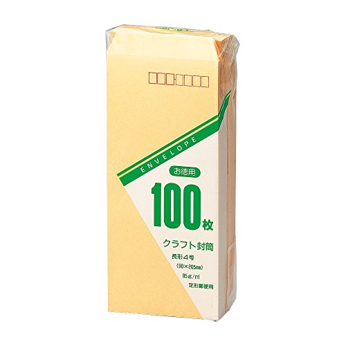 マルアイ クラフト封筒 長形4号 100枚入 トク-106H