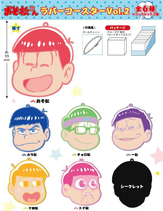 【おそ松さん】コースター3点セット　松野十四松　チュロスター　キャラクレ　限定 おそ松さん】コースター3点セット 松野十四松 チュロスター