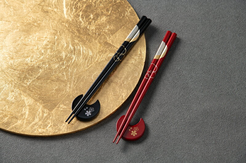 マルイシ箸 夫婦箸 宵待月 箸置セット